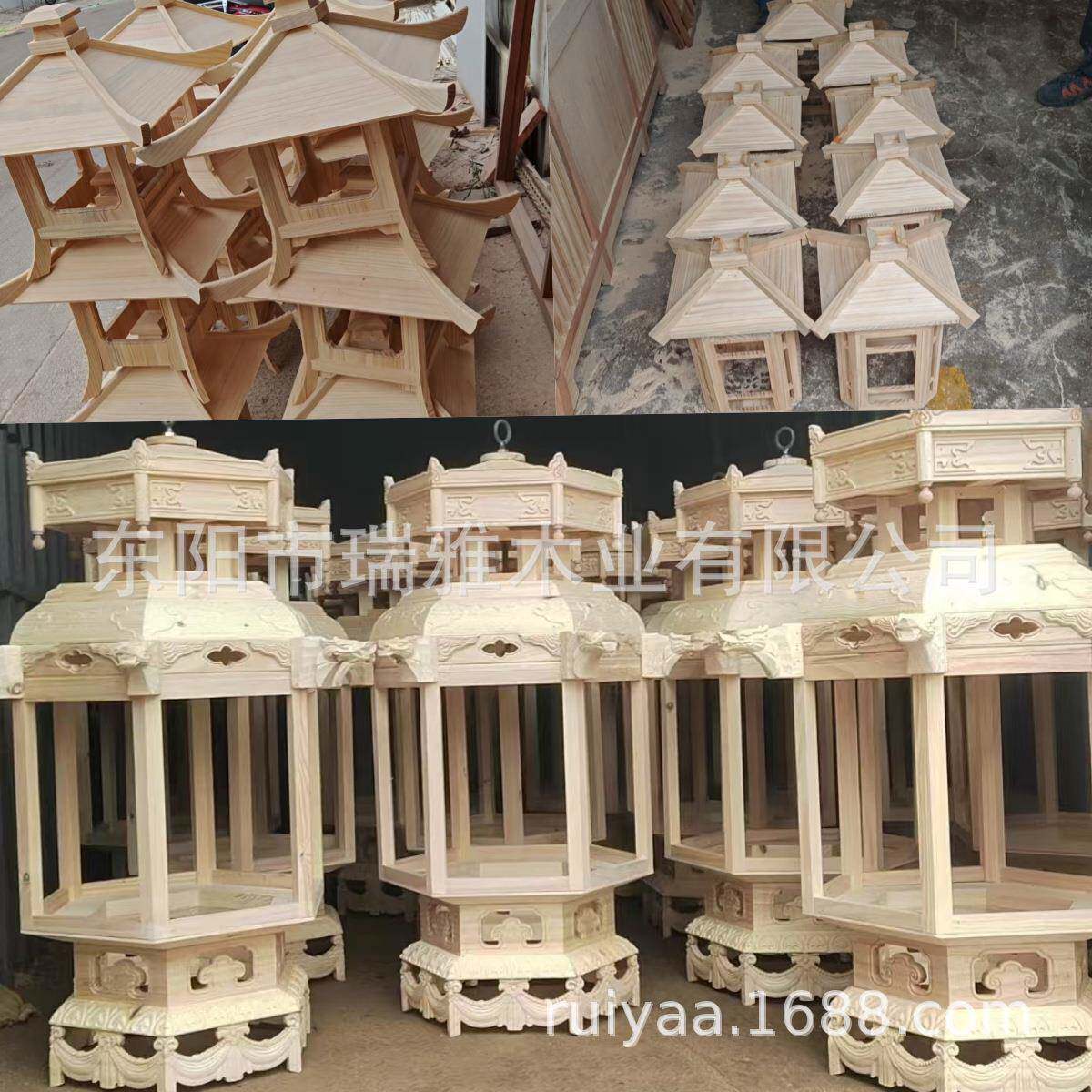 实木凉亭古典花灯窗六角仿古户外园林欧式石亭子四角亭双层可来图