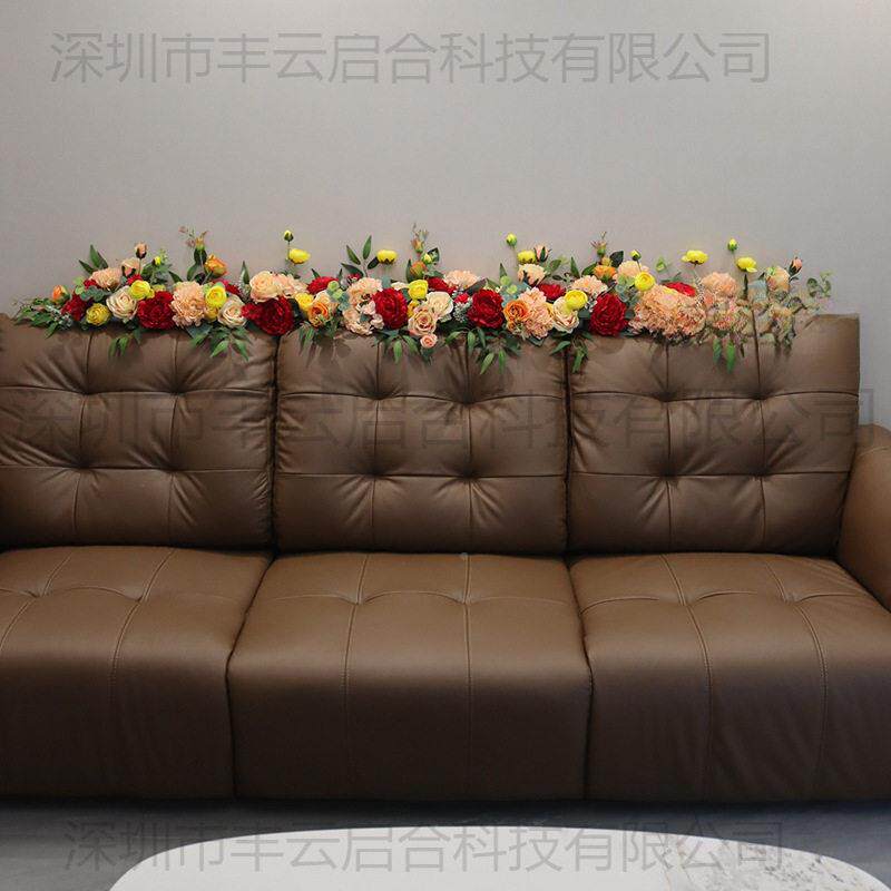 床头婚花结婚房房布置装花藤摆饰花新卧MrBdYhCF室沙发婚庆假花条
