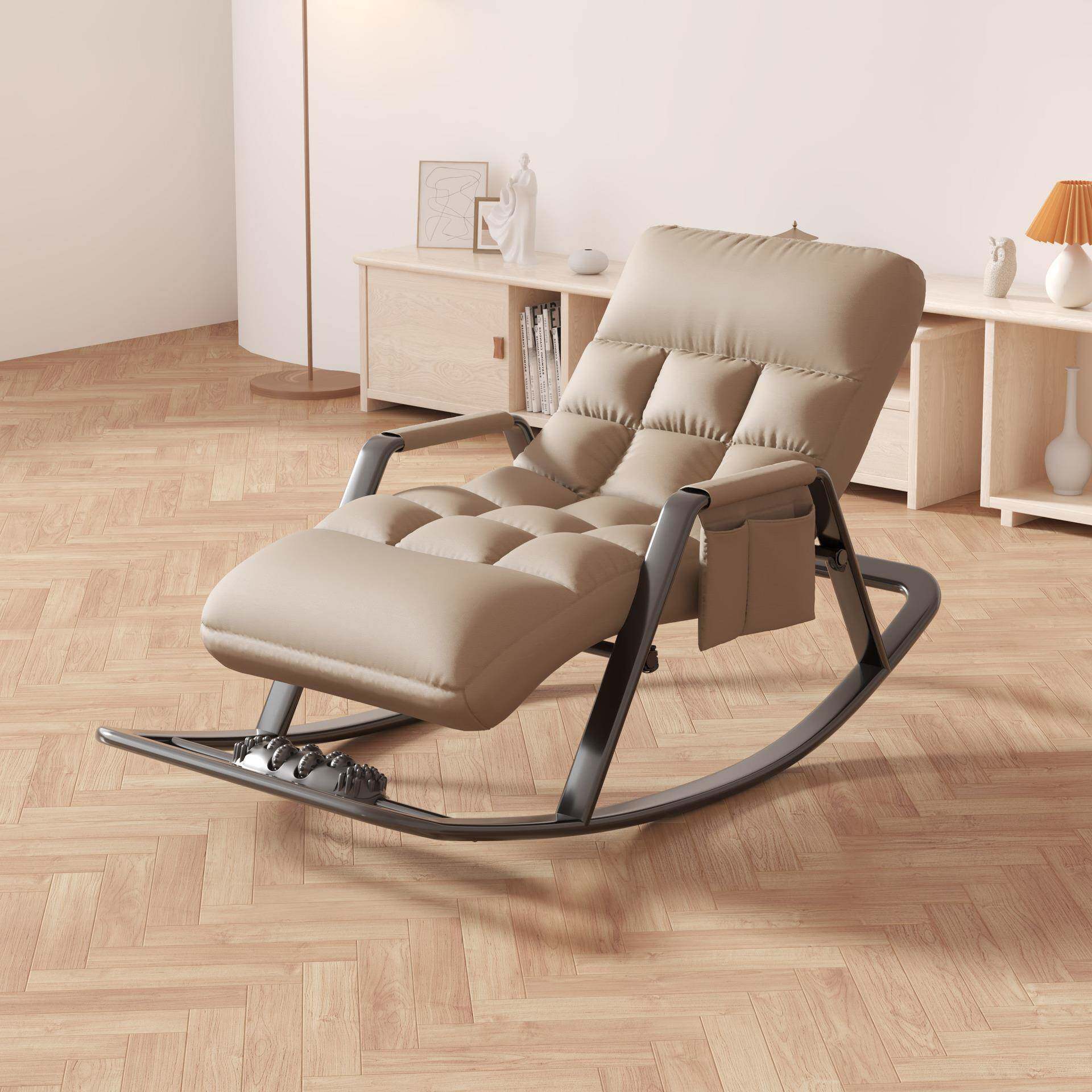 科技布按摩摇椅躺椅阳台家用休闲可躺可睡懒人沙发单人网红摇摇椅