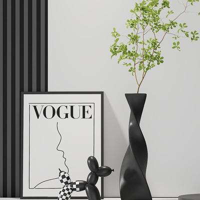 意式花瓶细长竖高摆件花客厅入户玄关电视柜软装饰品轻奢