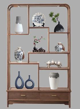 。新中式摆件创意客厅酒柜家居饰品书房玄关茶室博古架装饰摆