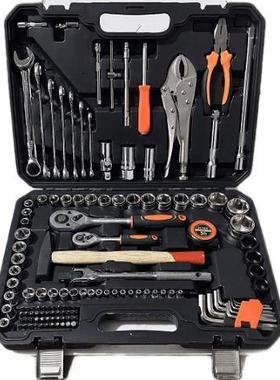 127PC汽修工具套装组合扳手钳子套筒F杆棘轮批头旋具E型气动