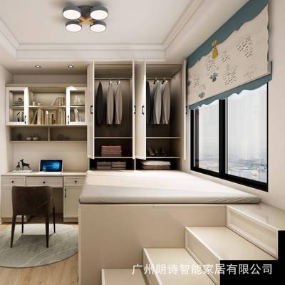 全屋整体家具衣柜定制榻榻米客厅卧室橱柜一门到顶肤感高光门板