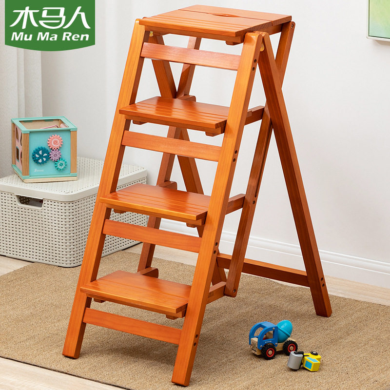 实木折叠两用家用梯凳