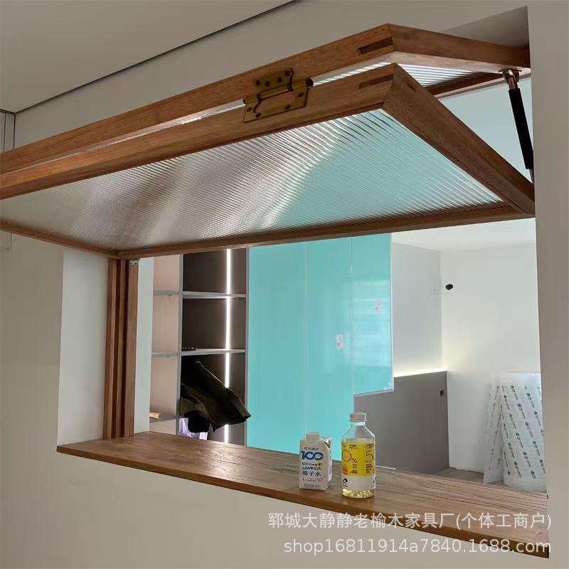 老榆木窗户复古室内折叠窗户民宿商铺木门窗复古庭院店铺推拉门窗