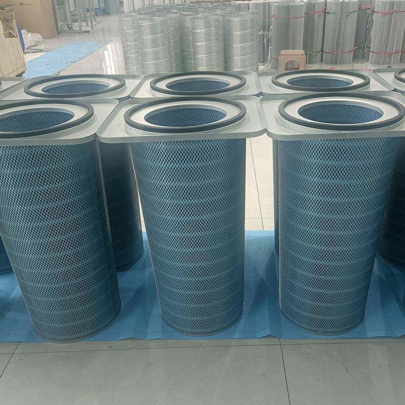 清扫车卡式集尘器聚酯纤维覆膜滤芯快装方形卡盘阻燃除尘滤筒