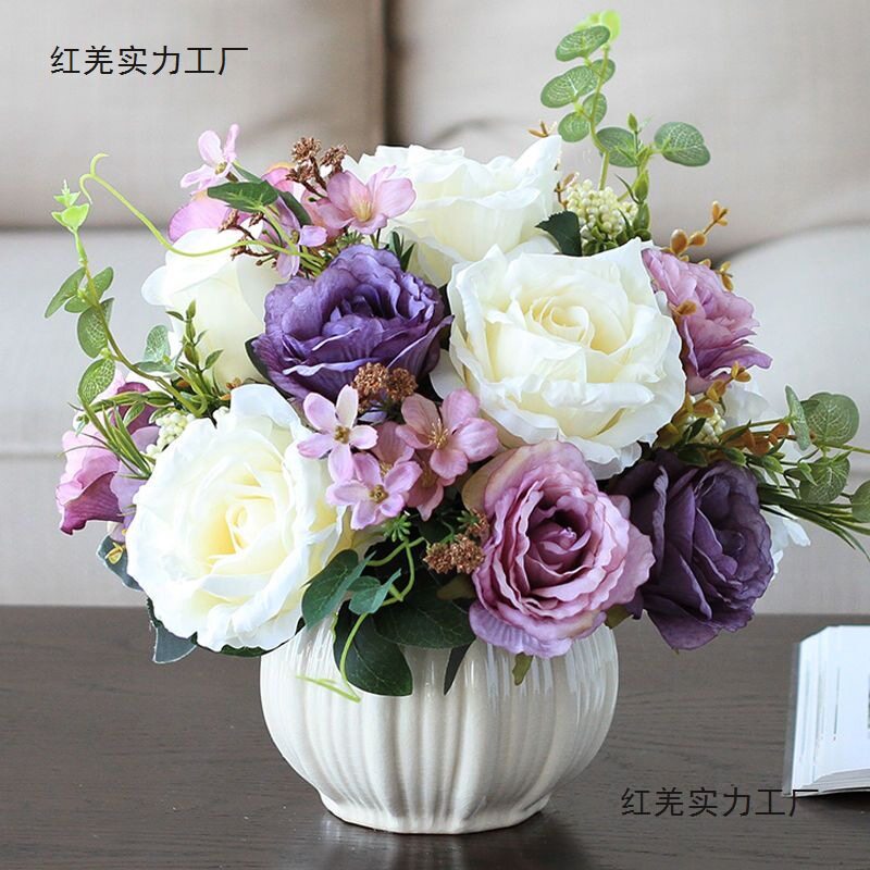 轻奢仿真花艺套装客厅餐桌摆件