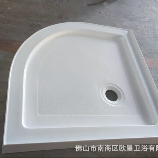出口北美市场浴室底托弧扇形加厚防水亚克力淋浴房底盆底座