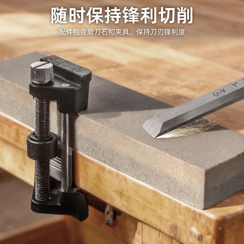 8件套木工凿套装敲击木工凿扁凿组套木雕工具铬钒钢10件套