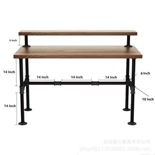 金属工业风管道书桌支撑架办公桌支撑架复古铁艺桌腿支撑架