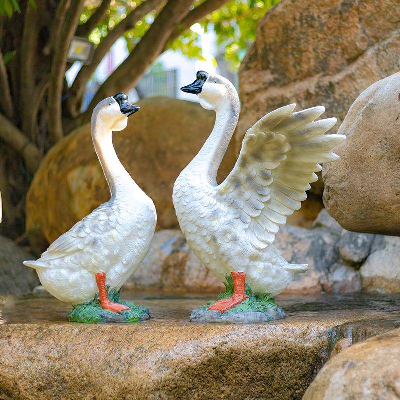 户外仿真发光白鹅灰鹅动物灯小区园林别墅草坪灯装饰花园景观灯