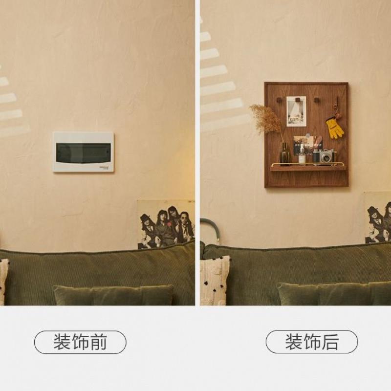 中式电闸箱配电箱遮丑装饰画黑胡桃木电表箱遮挡弱电闸开关置物架