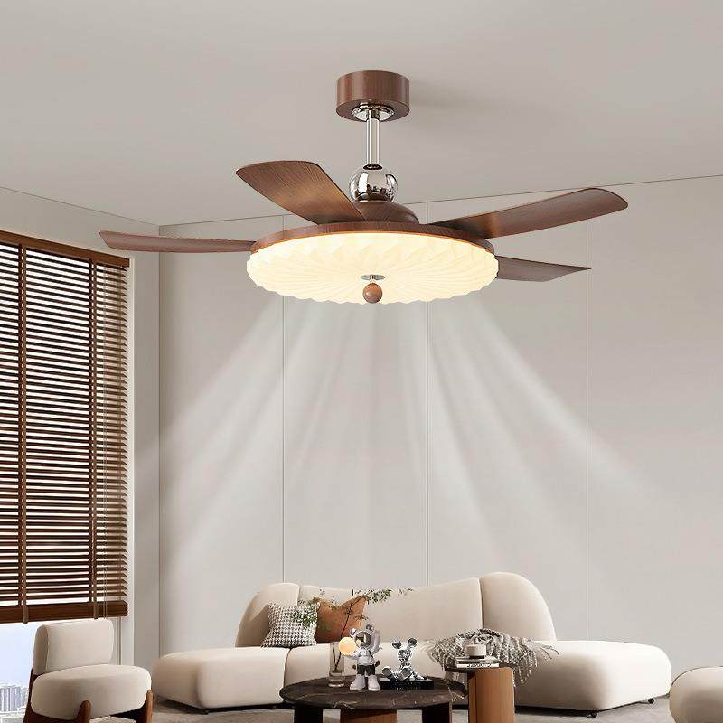 胡桃木色风扇灯奶油吊扇灯全光谱护眼客厅卧室静音直销复古电扇灯,家装灯饰光源,风扇灯,淘宝优惠券,粉丝福利购,淘宝优惠卷