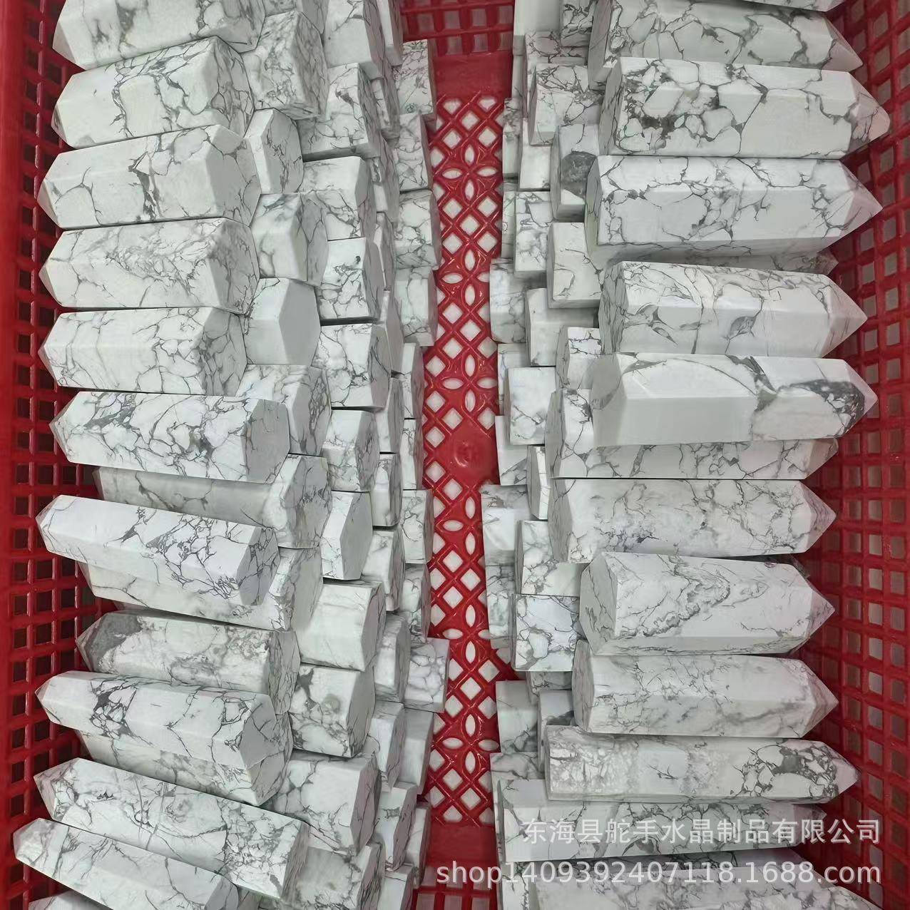 热销天然水晶六棱单尖水晶柱子白松石原石晶体打磨手工工艺品