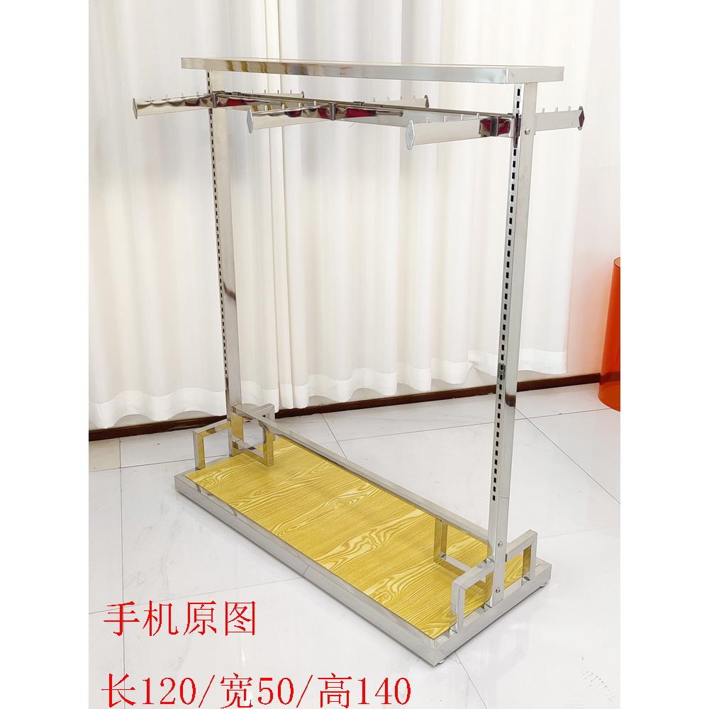调节挂衣架裤子架可童装双面展示架服装店货架落地式不锈钢陈列架