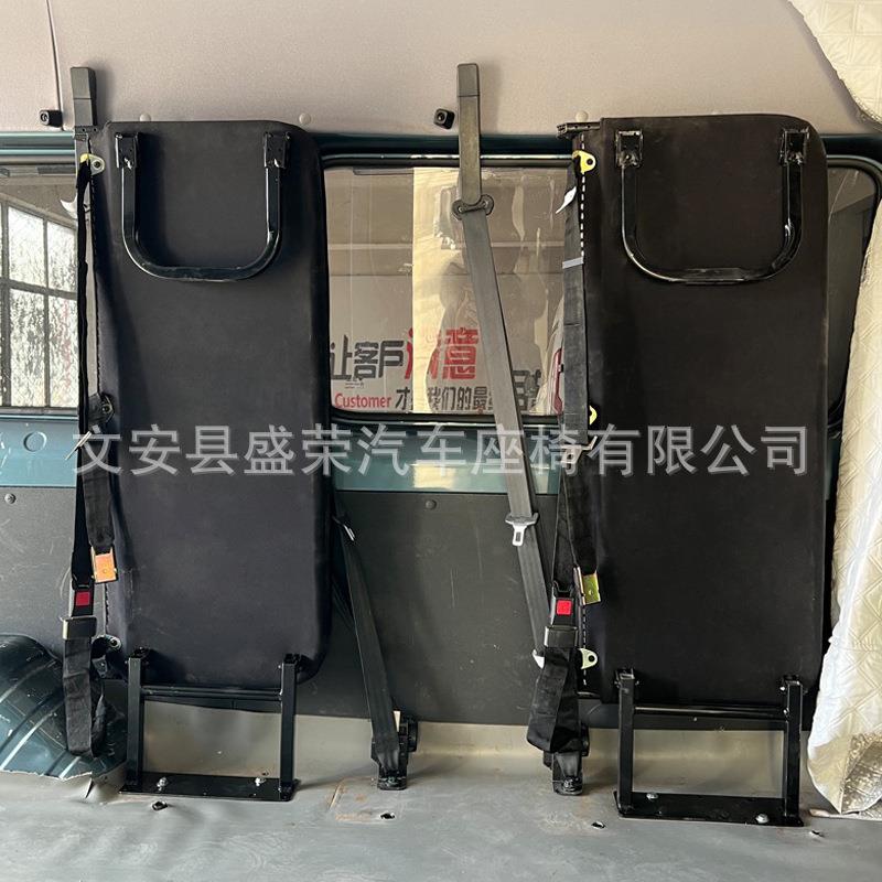 折叠座椅超薄侧翻立翻侧挂带安全带拉货座椅货车客车后排折叠座椅
