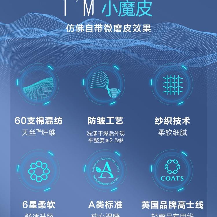 家纺床上小魔皮兰精天丝棉四件套夏季冰丝床单被套床笠套件