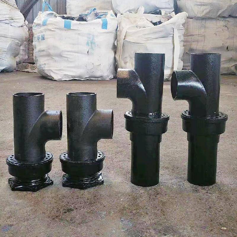 铸铁汇集器三通带积水盘渗漏排水沉箱集水器加长三通铸铁管件