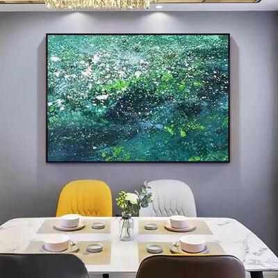 纯手绘油画抽象肌理画厅装饰卧画房餐边餐柜HWB客书厅室墙画横幅
