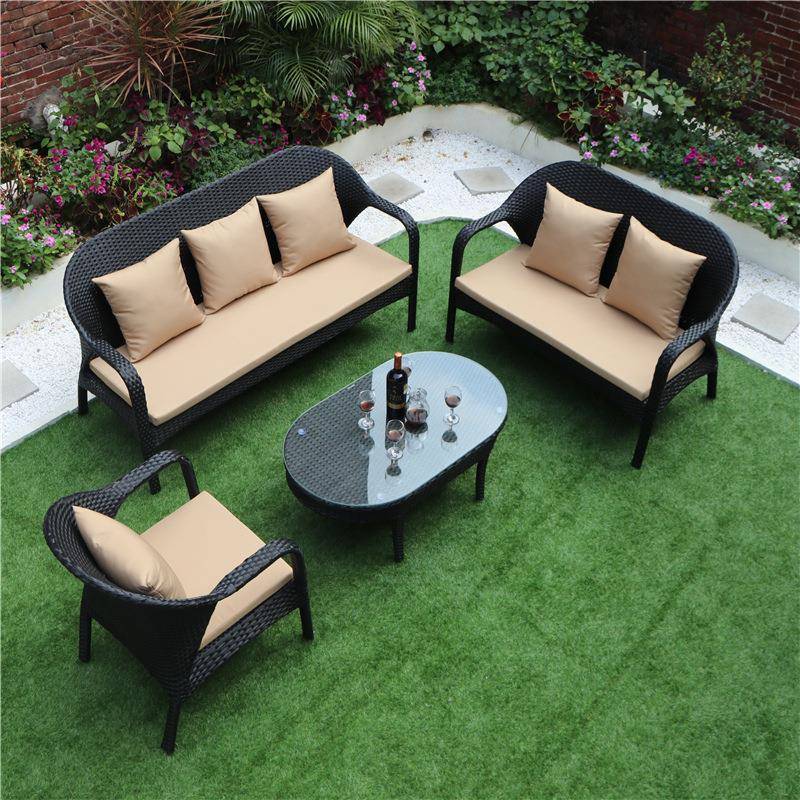 户外休闲庭院花园室外藤编沙发藤椅子组合家具阳台露台客厅民宿椅