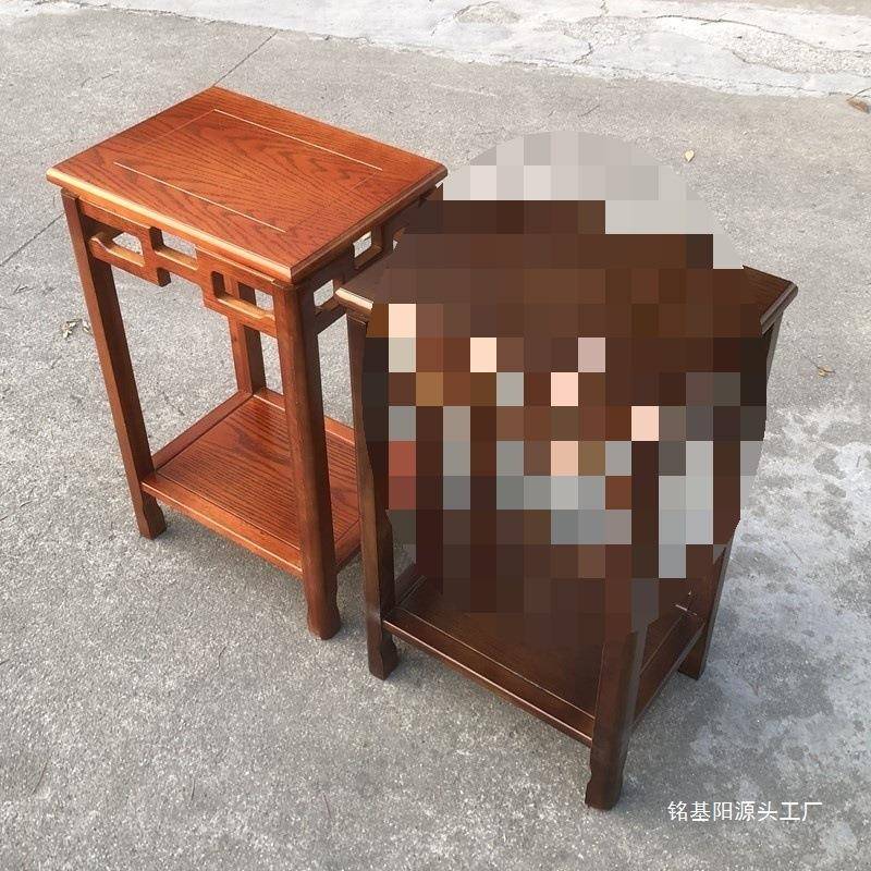 实木花架鱼缸架茶几边几盆景架摆件桌工艺品奇石中式长方形石头