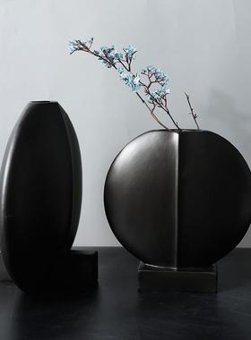 极简现代意式丹麦收口花瓶样板间客厅茶几插花艺术摆件软装饰品