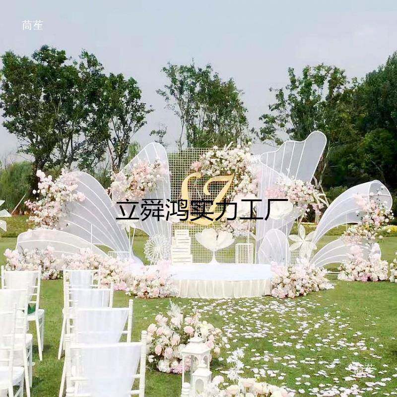 婚庆道具新布款立舜鸿tf铁商艺贴纱大型舞台摆背景花瓣件婚礼场装