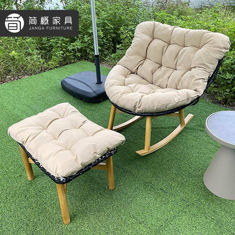藤椅懒沙发茶几庭躺椅摇件摇椅藤编桌椅22-7-26-庭院阳台三套户外
