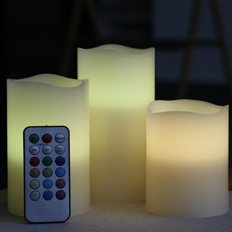 18键遥控七彩led电子蜡烛灯仿真石蜡家居装饰假蜡烛婚庆酒吧派对