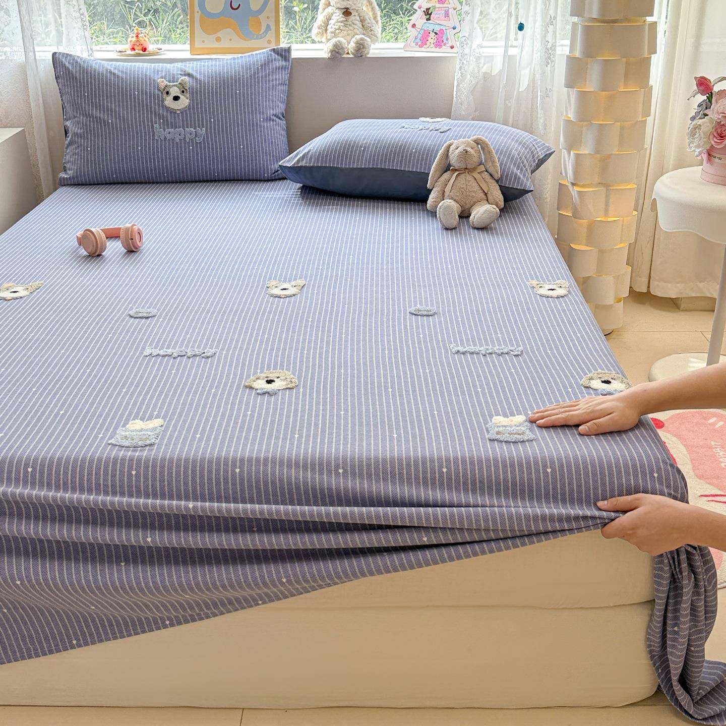 纯棉磨毛加厚床单单件100全棉秋冬季学生宿舍单人被单枕套三件套,床上用品,床品套件/四件套/多件套,淘宝优惠券,粉丝福利购,淘宝优惠卷