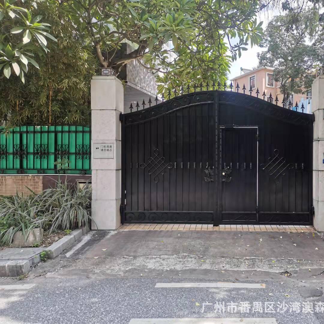 别墅大门乡村围墙庭院铁艺双开门全封闭式门中门手动对开烤漆大门
