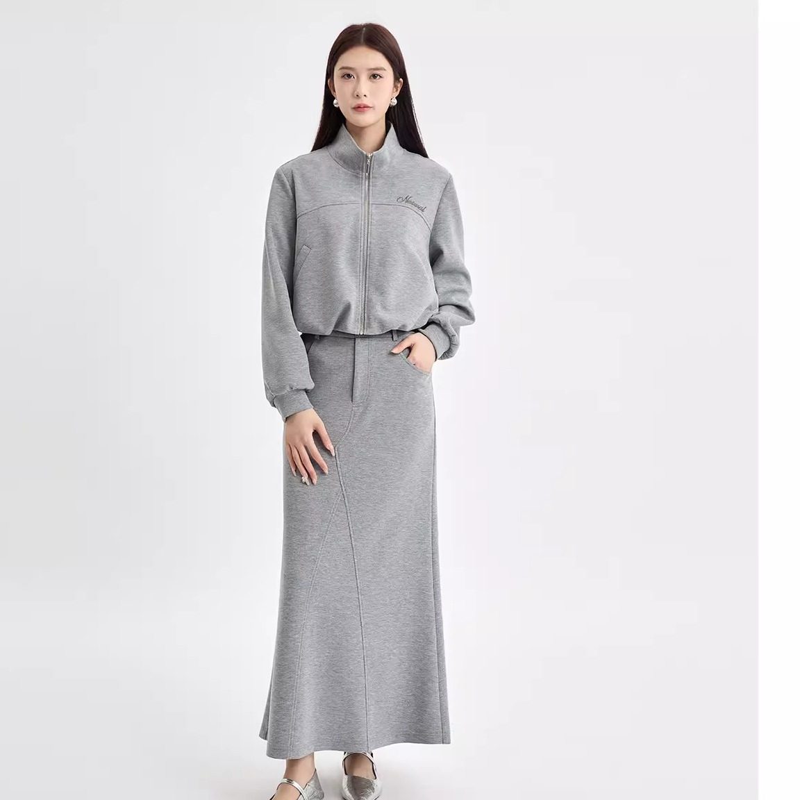 法柚2026春季新款休闲运动套装女气质修身两件套卫衣时尚套装