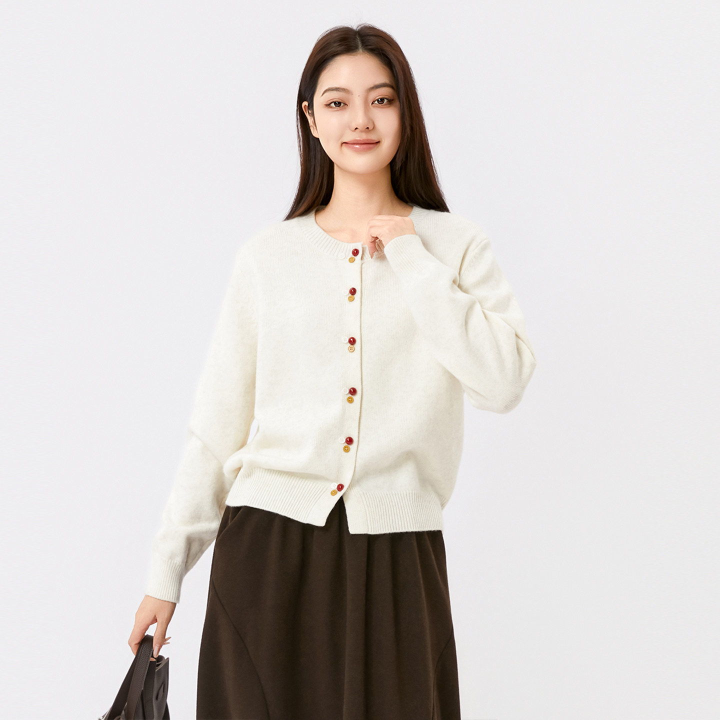 法柚毛衣针织衫2025冬季新款女韩版百搭休闲针织开衫显瘦身上衣