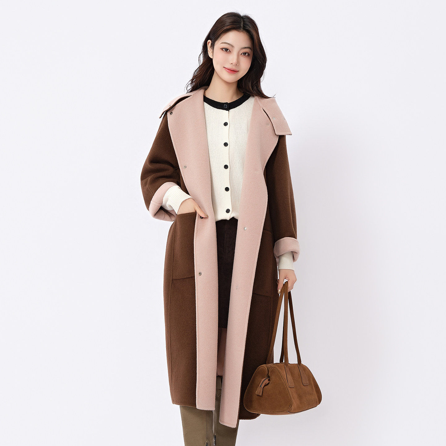 法柚2025秋冬新品毛呢大衣修身型简约风连帽中长款毛呢长袖外套,女装/女士精品,毛呢外套,淘宝优惠券,粉丝福利购,淘宝优惠卷