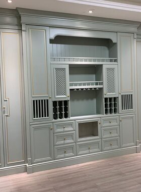 实木欧式衣柜全屋家具书柜电视柜酒柜美式隔断整体原木厂新中式