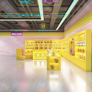 展738商场烤展示柜漆展示柜展架一站式 潮玩柜公仔陈列柜前台商场