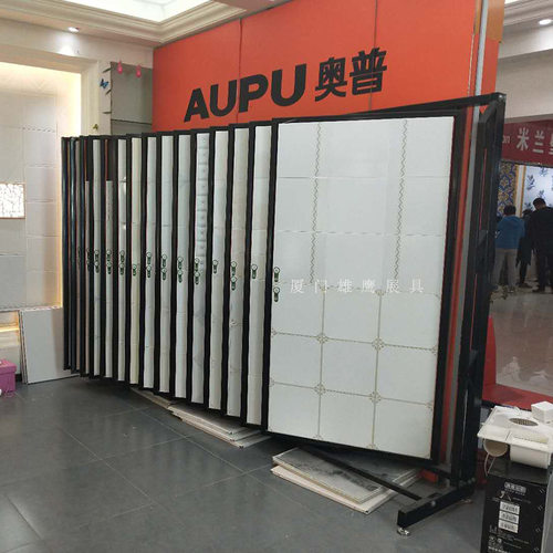 经典铝扣板翻页展示架瓷砖展架木地板展柜地砖货架岩板大板架金属