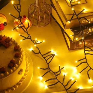 新款led景彩小灯树枝PQO藤条灯灯造型灯墙面背装饰灯氛围灯发光夜