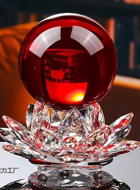 莲花AL100217宝莲灯座晶柜球摆件家居装饰品可转客厅动电视玄水关