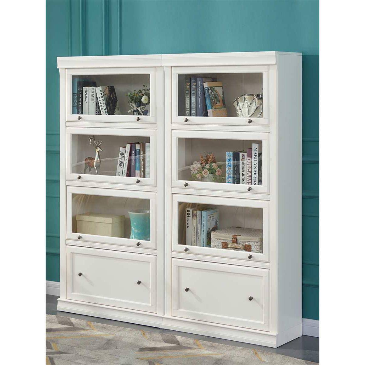 美实木书DP2-123柜带玻璃尘门柜落地陈列展示儿童书架式防书橱收