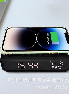 无充台钟0N98卧室闹钟床头钟电子带温度线日期钟字显示数钟直销