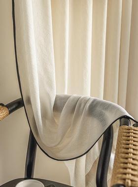 木法式RIU花菱纱中古风雕原风菱油型浮奶纯色客厅阳台透光不透人