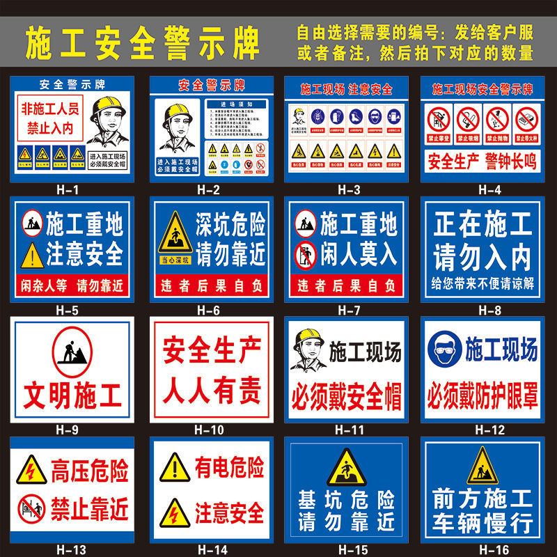 工地安全标识牌PVC钉制