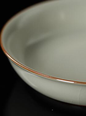 件宋朴米黄汝窑瓷壶承壶IWT托茶具配汝茶点心盘果盘陶瓷壶开片可