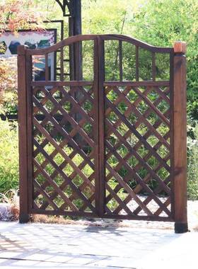碳10037238化复防古腐门木栅栏门园门艺栅栏篱笆门花园院子木门木