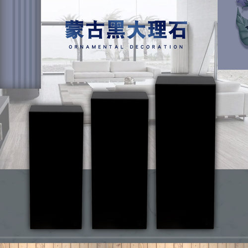 大量现货蒙古黑雕塑摆台样板房酒店大堂长方形玄关艺术品大理石