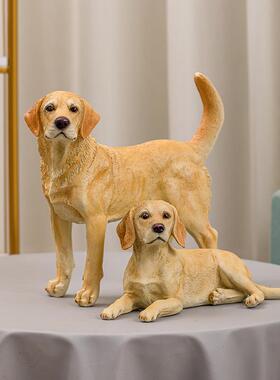 家居厅装饰品摆电视柜玄1820-182狗设仿关客真狗摆件拉布拉多模型