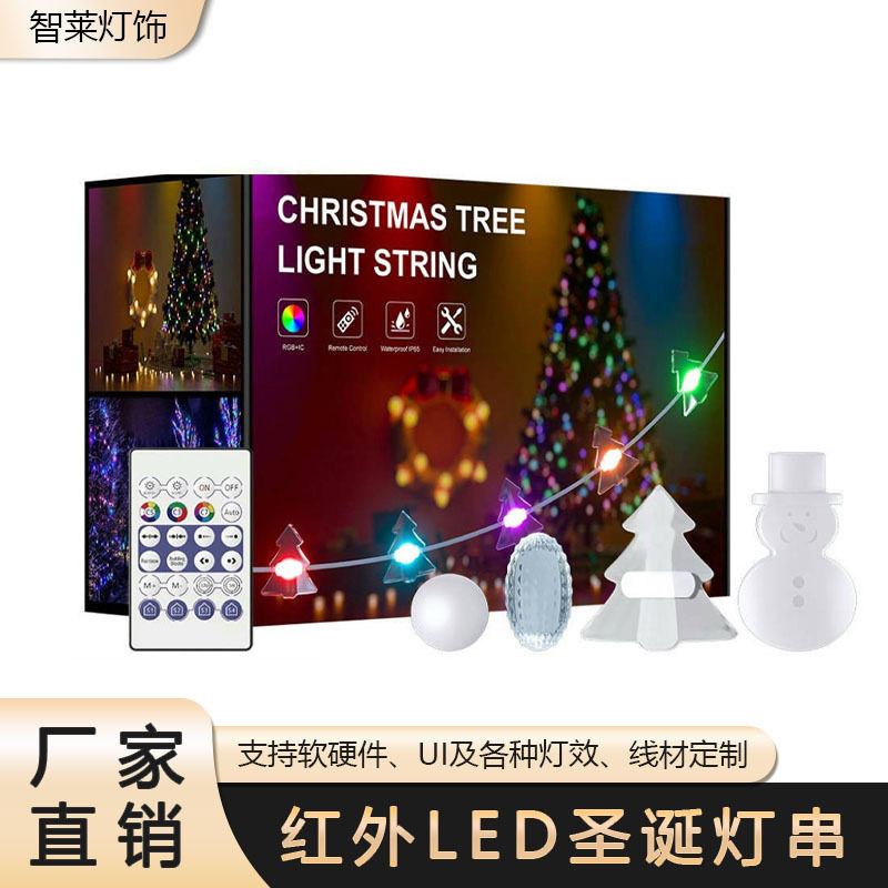 跨境led彩灯插电款圣诞节室内露营氛围灯串装饰rgb小灯串户外节日图片