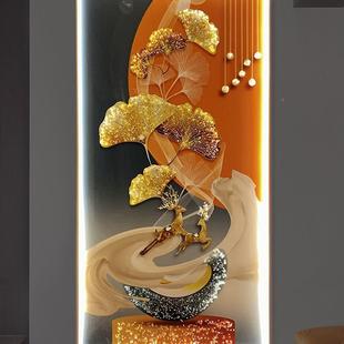 MOW现代轻奢晶瓷镶钻画L挂道ED围灯入户玄关装 饰画氛大气走廊过壁