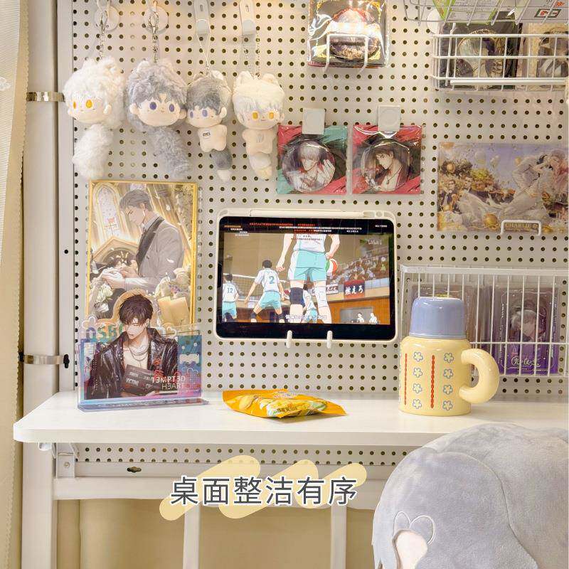 洞板床上桌宿舍折叠上下铺悬空可电脑桌洞大床上桌尺置物架小桌寸